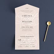 "AND" - Savvy Wedding Invitations in Sunkissed by Jill Means - Front Open