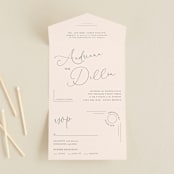 "EverAfter" - Savvy Wedding Invitations in Petal by Rochelle Renee - Front Open