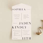 "Magazine Serif" - Savvy Wedding Invitations in Sand Dunes by Elly - Front Open