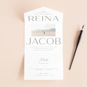 "Frame" - Savvy Wedding Invitations in Granite by Lori Wemple - Front Open