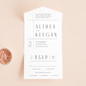 "Narrative" - Savvy Wedding Invitations in Frost by Jennifer Wick - Front Open