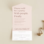 "There Will Be a Party" - Savvy Wedding Invitations in Terra Cotta by Amy Payne - Front Open