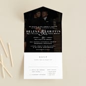"And here we are" - Savvy Wedding Invitations in Marble by Lea Delaveris - Front Open