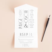 "Arcadia" - Savvy Wedding Invitations in Onyx by Jennifer Wick - Front Open