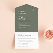 "Modern Bookmark" - Savvy Wedding Invitations in Cactus by Jill Means - Front Open