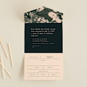 "Chin-Chin" - Savvy Wedding Invitations in Midnight Spruce by Annie Clark - Front Open