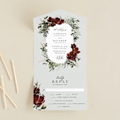 "harvest" - Savvy Wedding Invitations in Cabernet by Everett Paper Goods - Front Open