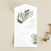 "Collection" - Savvy Wedding Invitations in Blanco by Kaydi Bishop - Front Open