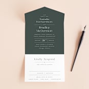 "Swanky" - Savvy Wedding Invitations in Forest by Carolyn Nicks - Front Open