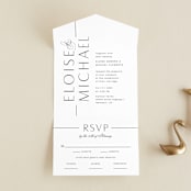 "Of Note" - Savvy Wedding Invitations in Pearl by Olivia Raufman - Front Open