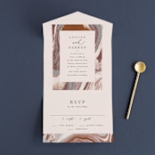 "Jasper" - Savvy Wedding Invitations in Sandstone by Everett Paper Goods - Front Open