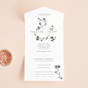 "Floral Union" - Savvy Wedding Invitations in Black Sugar by Pati Cascino - Front Open
