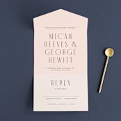 "Casablanca" - Savvy Wedding Invitations in Blush by Lori Wemple - Front Open