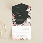 "lush romance" - Savvy Wedding Invitations in Palm by Robin Ott - Front Open