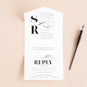 "whimsical ampersand" - Savvy Wedding Invitations in Black Tie by Laura Hamm - Front Open