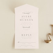 "Anson" - Savvy Wedding Invitations in Latte by Kristie Kern - Front Open