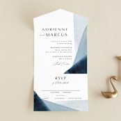 "Trio" - Savvy Wedding Invitations in Ocean by Erin L. Wilson - Front Open