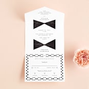 "Beau tied" - Savvy Wedding Invitations in Tuxedo by Gwen Bedat - Front Open