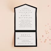 "Cambridge" - Savvy Wedding Invitations in Tuxedo by Amy Kross - Front Open
