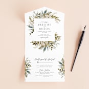 "Wedding Festive" - Savvy Wedding Invitations in Frost by Chris Griffith - Front Open
