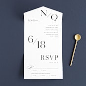 "Bold Modernist" - Savvy Wedding Invitations in Ink by Kristie Kern - Front Open