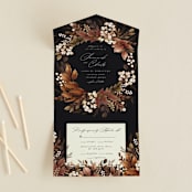 "Falling into Love" - Savvy Wedding Invitations in Rustic by Chris Griffith - Front Open