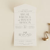 "Moderne" - Savvy Wedding Invitations in Graphite by Everett Paper Goods - Front Open