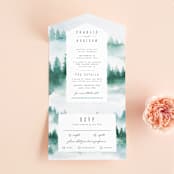 "Forest air" - Savvy Wedding Invitations in Forest by Yuliya Evseeva - Front Open