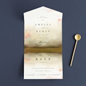 "Pastel Sky" - Savvy Wedding Invitations in Moss by Hannah Williams - Front Open