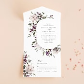 "iliya" - Savvy Wedding Invitations in Bordeaux by Itsy Belle Studio - Front Open