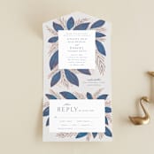 "Bouquet" - Savvy Wedding Invitations in Cobalt by Jen Owens - Front Open