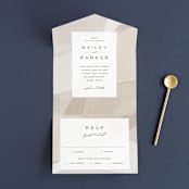 "Gossamer" - Savvy Wedding Invitations in Sandstone by Kate Ahn - Front Open