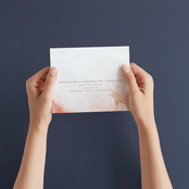 "Delicate brushstrokes" - Savvy Wedding Invitations in Blush by Lucrecia Caporale - How it works