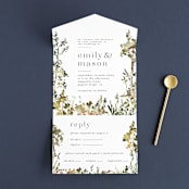 "We Walk Together" - Savvy Wedding Invitations in Evergreen by Petra Kern - Front Open