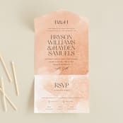 "Swept" - Savvy Wedding Invitations in Blush by Snow and Ivy - Front Open