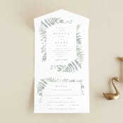 "Gilded Woodland" - Savvy Wedding Invitations in Fern by Kristie Kern - Front Open