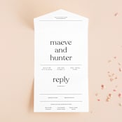"Memo" - Savvy Wedding Invitations in Charcoal by Blustery August - Front Open