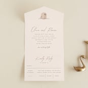"Sunset Beach" - Savvy Wedding Invitations in Sand by Owl and Toad - Front Open