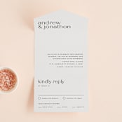 "Align" - Savvy Wedding Invitations in Linen by JoAnn Jinks - Front Open