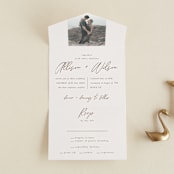 "Love Note" - Savvy Wedding Invitations in Ecru by AK Graphics - Front Open