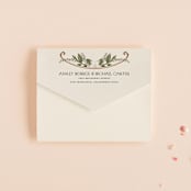 "Vintage Print" - Savvy Wedding Invitations in Licorice by GeekInk Design - Closed