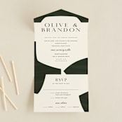 "Warner" - Savvy Wedding Invitations in Emerald by Carrie ONeal - Front Open