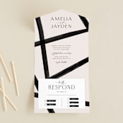 "Inky" - Savvy Wedding Invitations in Onyx by Inkblot Design - Front Open