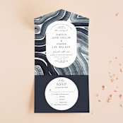 "Painted Trails" - Savvy Wedding Invitations in Navy by Alethea and Ruth - Front Open