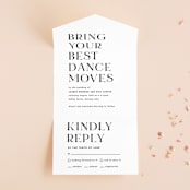 "dance moves" - Savvy Wedding Invitations in Tuxedo by Angela Garrick - Front Open