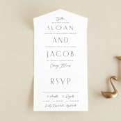 "Perfect Balance" - Savvy Wedding Invitations in Onyx by Lauren Chism - Front Open