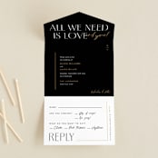 "love love love" - Savvy Wedding Invitations in Onyx by Robert and Stella - Front Open