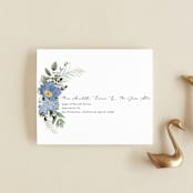 "Botanical Swag" - Savvy Wedding Invitations in Periwinkle by Susan Moyal - FREE Recipient Addressing