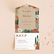 "boho desert" - Savvy Wedding Invitations in Sand by Cass Loh - Front Open