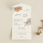 "leaf contour" - Savvy Wedding Invitations in Natural by Susan Zinader - Front Open
